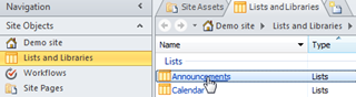 Select Lists and libraries and your list